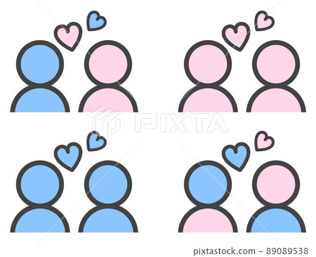 展示男女之間愛情感情和關係的插圖 89089538