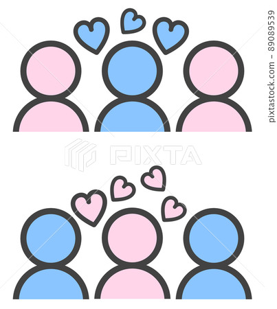 展示男女之間愛情感情和關係的插圖 89089539