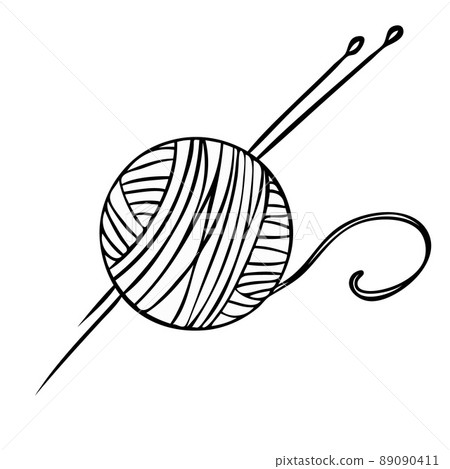 Yarn for knitting. Sewing and fashion designer tools. Vector illustration Yarn for knitting. Sewing and fashion designer tools. Vector illustration 89090411