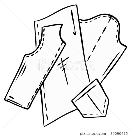 Patterns of fabric for clothes. Sewing and fashion designer tools. Patterns of fabric for clothes. Sewing and fashion designer tools. 89090415