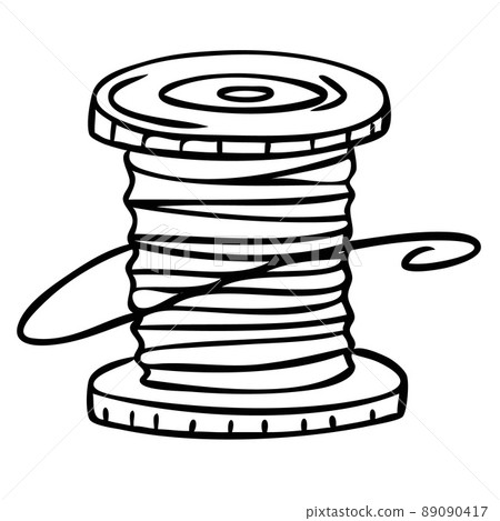Spool of thread for sewing. Fashion designer tool. 89090417