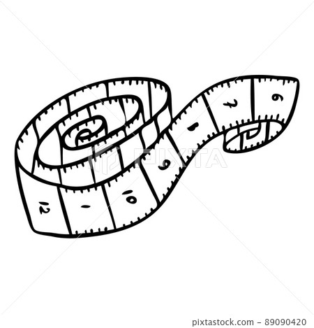 Sewing measurement. Fashion designer tool. Vector illustration Sewing measurement. Fashion designer tool. Vector illustration 89090420