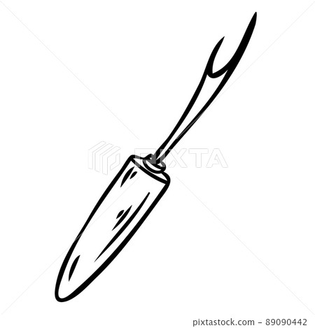 A sewing tool is a sharp fabric ripper. Vector illustration 89090442