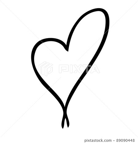 Simple hand drawn black line heart element. Vector illustration Simple hand drawn black line heart element. Vector illustration 89090448