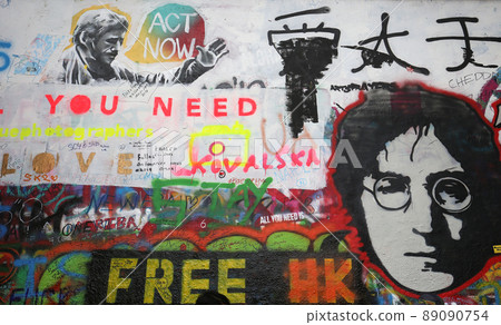 John Lennon wall, Prague, czech republic John Lennon wall, Prague, czech republic 89090754