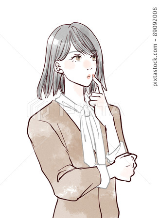 Woman looking up and thinking Woman looking up and thinking 89092008