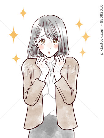 A woman who makes her eyes sparkle with her upper eyes 89092010