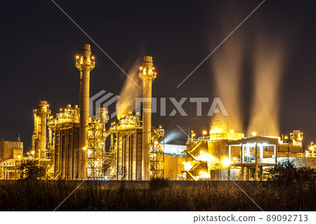 Dawn image of a power plant in a beautiful Dawn image of a power plant in a beautiful 89092713
