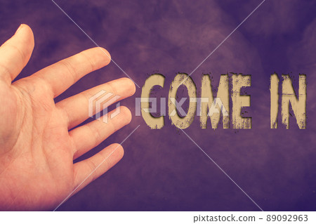 Hand making come in  gesture 89092963