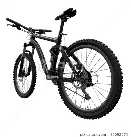 Black mountain bike on an isolated white background. 3d rendering. 89092973