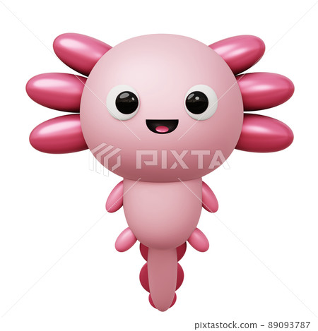 cartoon 3D illustration of Cute Axolotl cartoon 3D illustration of Cute Axolotl 89093787