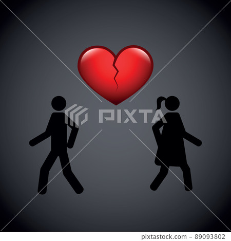 separation divorce pictogram info graphic with broken heart icon separation divorce pictogram info graphic with broken heart icon 89093802