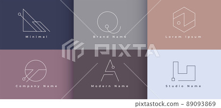 modern minimal simple logo design set of six 89093869