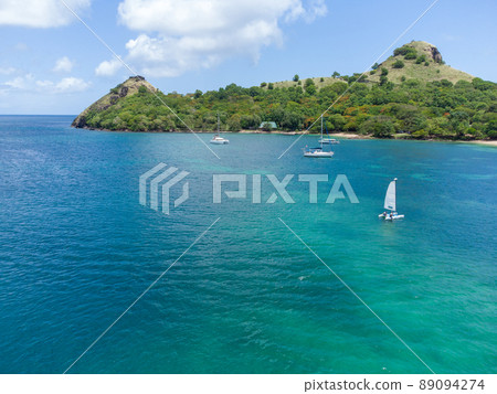 Sailboats Sailing on the Caribbean Sea 89094274