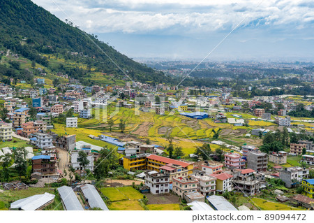 Rice Fields and Kathmandu City 89094472