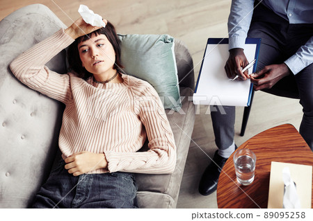 Depressed Woman in Office of Therapist Depressed Woman in Office of Therapist 89095258