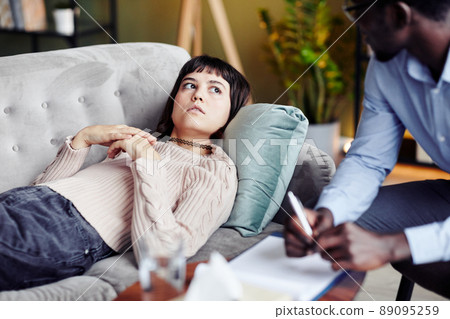 Female Patient Confessing Problems Female Patient Confessing Problems 89095259