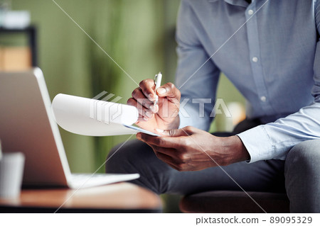 Counselor Taking Notes During Online Session Counselor Taking Notes During Online Session 89095329