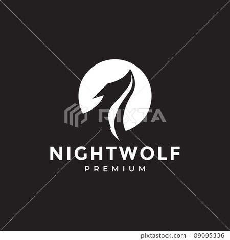 Deer In The Moon Shape Logo Design Stock Illustration - Download