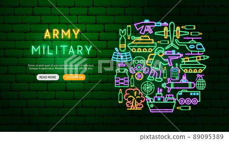 Army Military Neon Banner Design 89095389