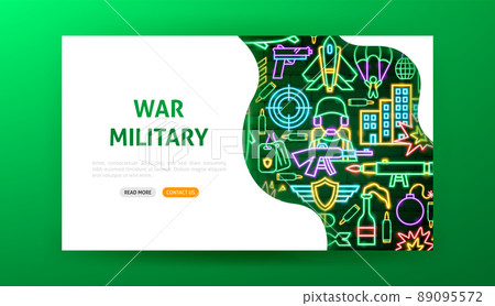 War Military Neon Landing Page 89095572
