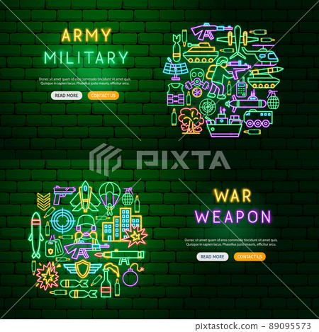 War Neon Banners 89095573
