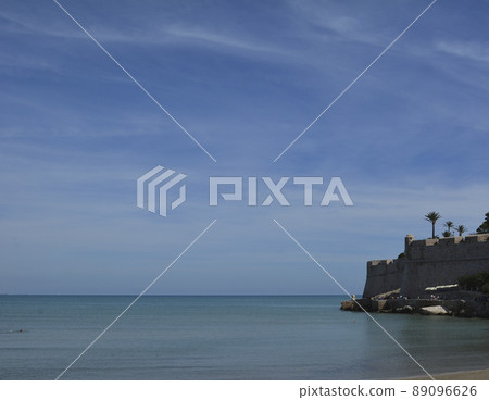 Picturesque castle on the seashore, summer's day Picturesque castle on the seashore, summer's day 89096626