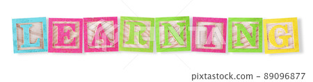 Learning concept with childs wood blocks on white with clipping path Learning concept with childs wood blocks on white with clipping path 89096877