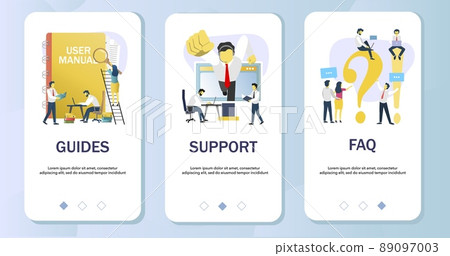 User info mobile app onboarding screens vector template User info mobile app onboarding screens vector template 89097003