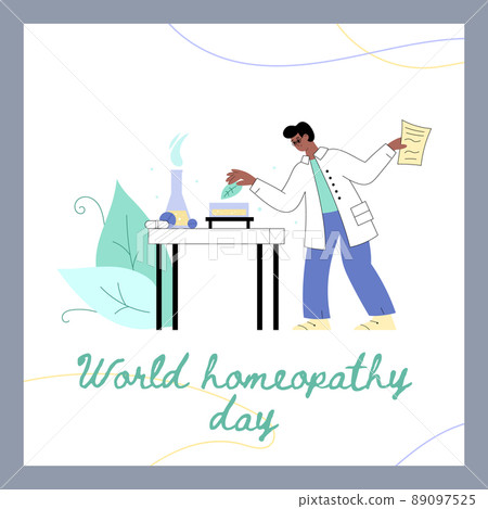 Banner or poster template of World Homeopathy Day flat vector illustration. Banner or poster template of World Homeopathy Day flat vector illustration. 89097525