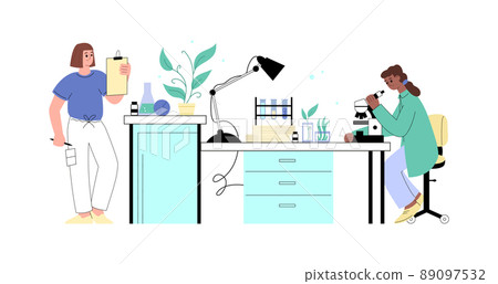 Homeopathic or naturopathic clinic or pharmacy, vector illustration isolated. 89097532