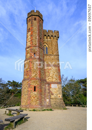 Leith Hill, Surrey, UK: Leith Hill Tower at the summit of Leith Hill part of the Surrey Hills Area of Outstanding Natural Beauty. The tower is a landmark on the Greensand Way. 89097687