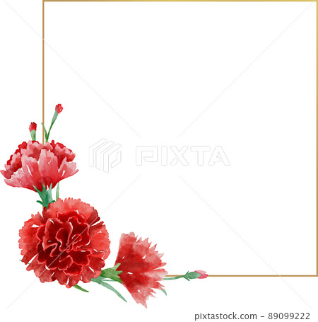 水彩康乃馨框架 89099222