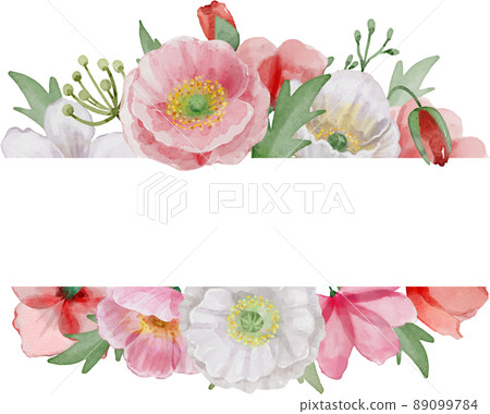 水彩罌粟框架 89099784