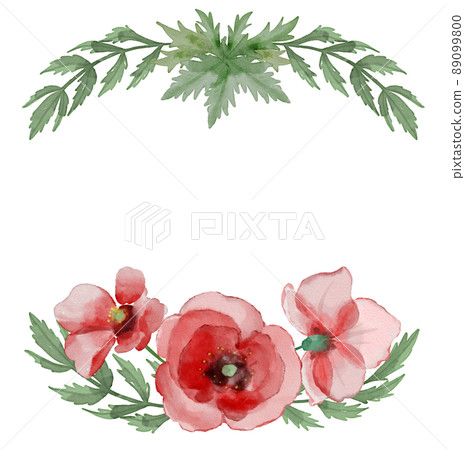 水彩罌粟框架 89099800