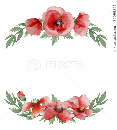 水彩罌粟框架 89099801