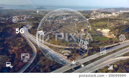 Transportation and technology concept. Intelligent Transport Systems. Mobility as a service. High quality photo 89099994