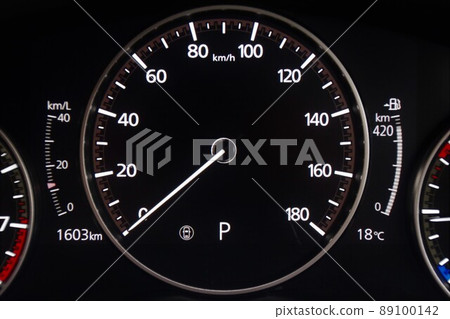 汽車停止時的汽車圖像車速表 汽車停止時的汽車圖像車速表 89100142