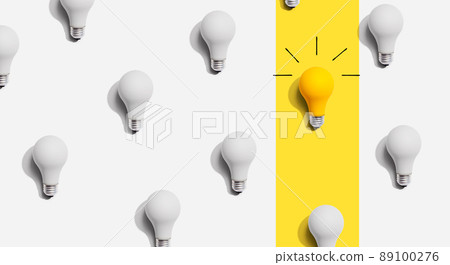 One out unique idea light bulb concept 89100276