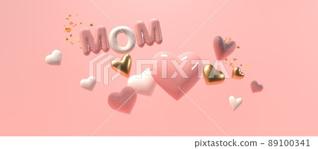 Mothers day theme with pink hearts Mothers day theme with pink hearts 89100341