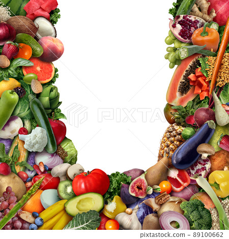 Fruit And Vegetables Blank Frame 89100662