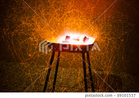 abstract burning barbecue grill abstract burning barbecue grill 89101537