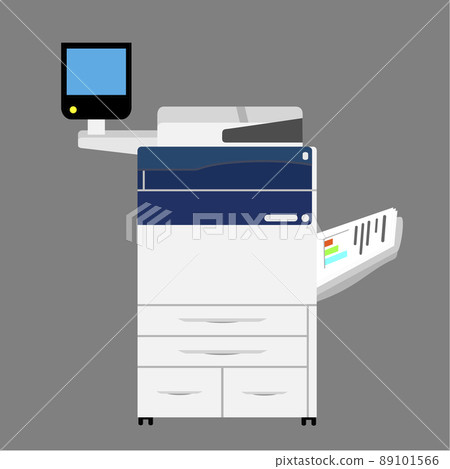 [Business] Illustration of a multifunction device. Office equipment that combines copy, print, scan, and fax functions. 89101566