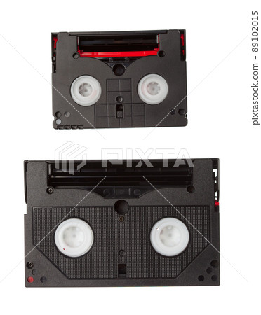 minidv and hi8 tapes isolated on white 89102015