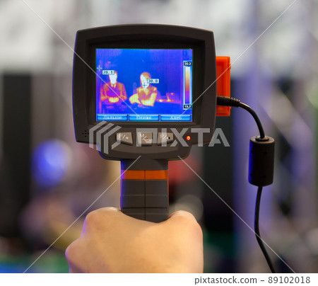 noncontact infrared thermometer in hand 89102018