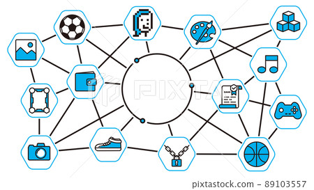 NFT cute image illustration 16: 9 white background without characters NFT cute image illustration 16: 9 white background without characters 89103557