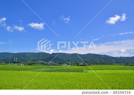 In 2019, the scenery of the train window from Matsumoto Station on the Oito Line to Hakuba Station 89104316