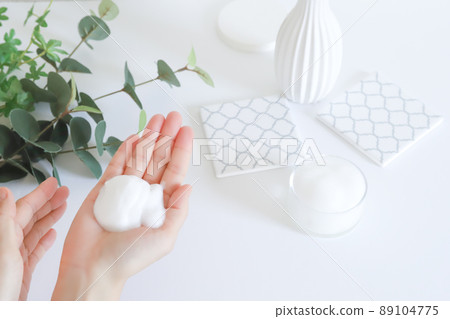 Face wash image foam soap Face wash image foam soap 89104775