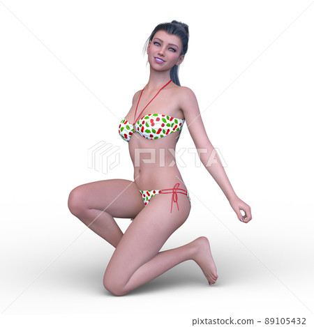 比基尼泳裝形象的一名婦女 比基尼泳裝形象的一名婦女 89105432