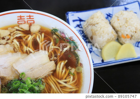 Onomichi ramen and Innoshima soy sauce rice ball Onomichi ramen and Innoshima soy sauce rice ball 89105747